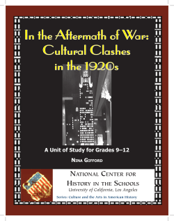 Cultural Clashes in the 1920s - National Center for History in the