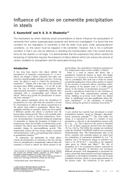 Influence of silicon on cementite precipitation in steels