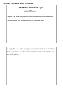 Tangets and Circumscribed Angles 15.3.notebook
