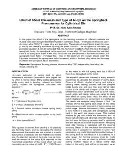 Effect Of Sheet Thickness And Type Of Alloys On The - Sci-Hub