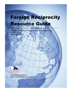 Foreign Reciprocity Resource Guide Sept 2009