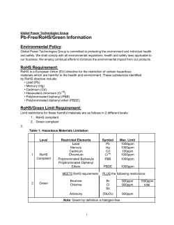 Pb-Free/RoHS/Green Information - Global Power Technologies Group