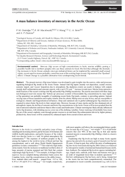 A mass balance inventory of mercury in the Arctic Ocean