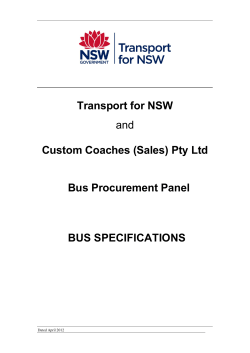 Custom Coaches Pty Ltd Bus Procurement Panel Bus Specifications