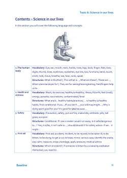 Baseline Topic 6: Science in our lives