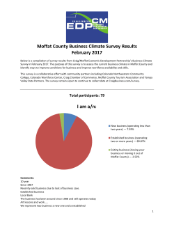 Moffat County Business Climate Survey Results February 2017 I am