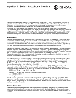Impurities In Sodium Hypochlorite Solutions