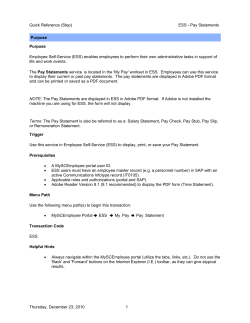 Quick Reference (Step) ESS - Pay Statements Thursday, December