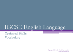IGCSE English Language - Eddis Tutorial Services