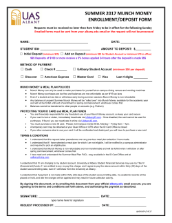 Summer Munch Money Meal Plan Enrollment Form