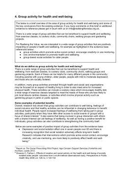 4. Group activity for health and well-being