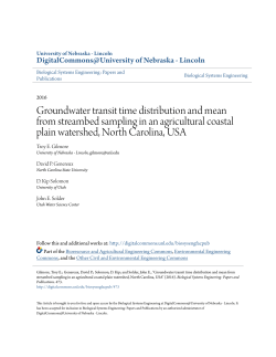 Groundwater transit time distribution and mean from streambed