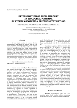 determination of total mercury in biological material by atomic