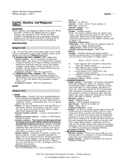 Aspirin, Alumina, and Magnesia Tablets