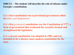 SS8CG1 &ndash; The student will describe the role of citizens under