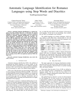 Automatic Language Identification for Romance