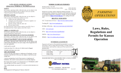 Laws, Rules, Regulations, and Permits for KS Operations
