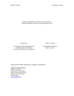 Partition Dependence in Subjective Probability Judgment