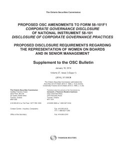 Proposed OSC Amendments to Form 58