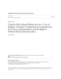 Church of the Lukumi Babalu Aye, Inc. v. City of Hialeah