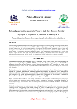 Pulp and papermaking potential of Palmyra fruit fibre