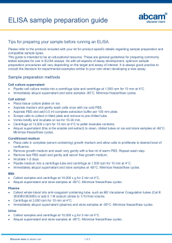 ELISA sample preparation guide