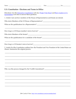 US Constitution - Elections and Terms in Office