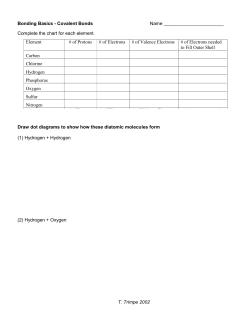Bonding Basics - Covalent Bonds Name