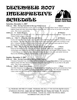 Dec - Borrego Springs Chamber of Commerce