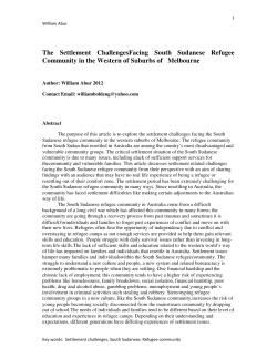 The Settlement ChallengesFacing South Sudanese Refugee
