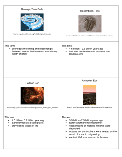 Geologic Time Scale Precambrian Time This term: &bull; defined as the