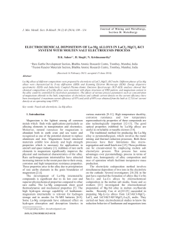ELECTROCHEMICAL DEPOSITION OF La-Mg ALLOYS