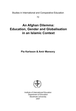 An Afghan Dilemma: Education, Gender and Globalisation in an