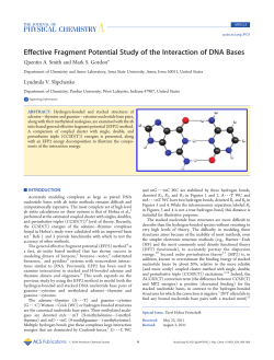 Interaction of DNA Bases - Department of Chemistry -