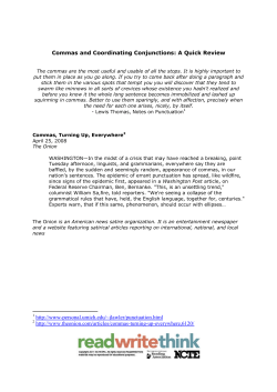 Commas and Coordinating Conjunctions: A Quick