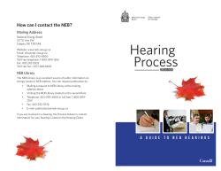 National Energy Board Hearing Process Handbook [PDF 1941 KB]