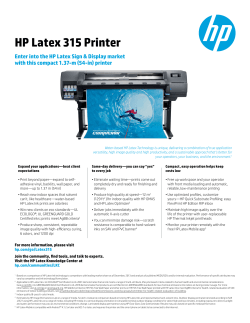 HP Latex 315 Printer - Product documentation