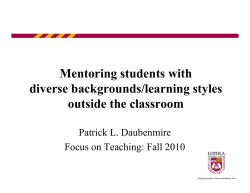 Mentoring students with i / i diverse backgrounds/learning styles