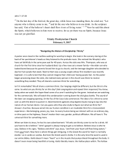 John 7 - Thirst - Trinity Presbyterian Church