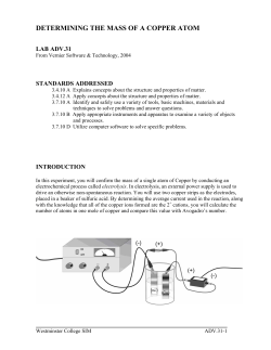 Determining the Mass of a Copper Atom