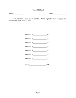 Chem 152 Midterm I (Practice)