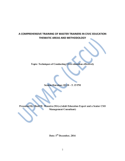 Methodology in CE Training - By Basil Wanzira