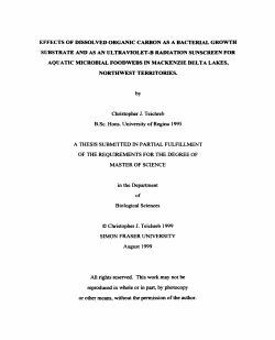 EFFECTS OF DISSOLVED ORGANIC CARBON AS A BACTERIAL