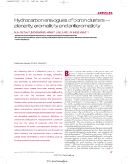 Hydrocarbon analogues of boron clusters &mdash; planarity, aromaticity