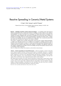 Reactive Spreading in Ceramic/Metal Systems