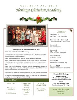 December 20, 2016 - Heritage Christian Academy