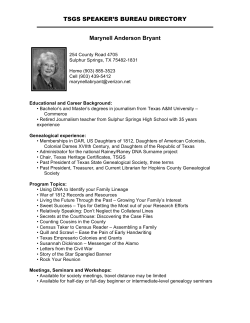 Marynell Bryant - Texas State Genealogical Society