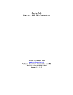 Sam`s Club Data and SAP BI Infrastructure