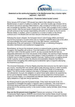 Statement on Mediterranean sea tragedies