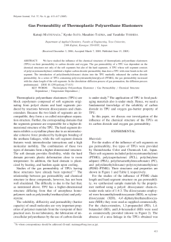 Gas Permeability of Thermoplastic Polyurethane Elastomers